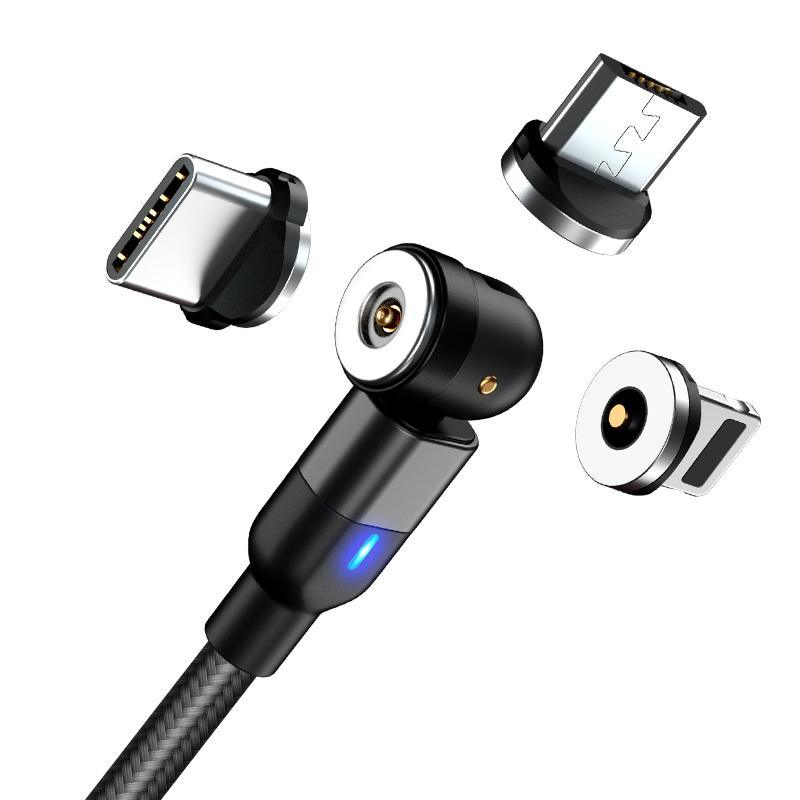 3 in 1 Magnetic 540º Rotating Fast Charging USB Cable