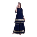 Attractive High Quality Golden lace fitted Work Kameez and Palazzo Set for woman