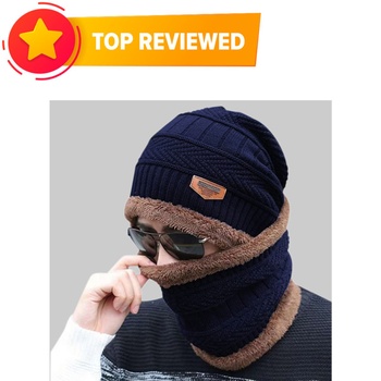 [A-1057] Winter Hat And Neck Warmer For Men