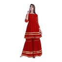 Attractive High Quality Golden lace fitted Work Kameez and Palazzo Set for woman