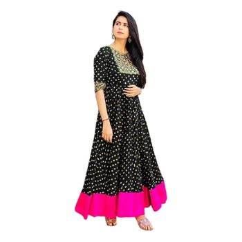 [A-967] One Piece Readymade silk Embroidery Kurti For Woman